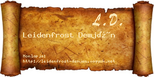 Leidenfrost Demjén névjegykártya